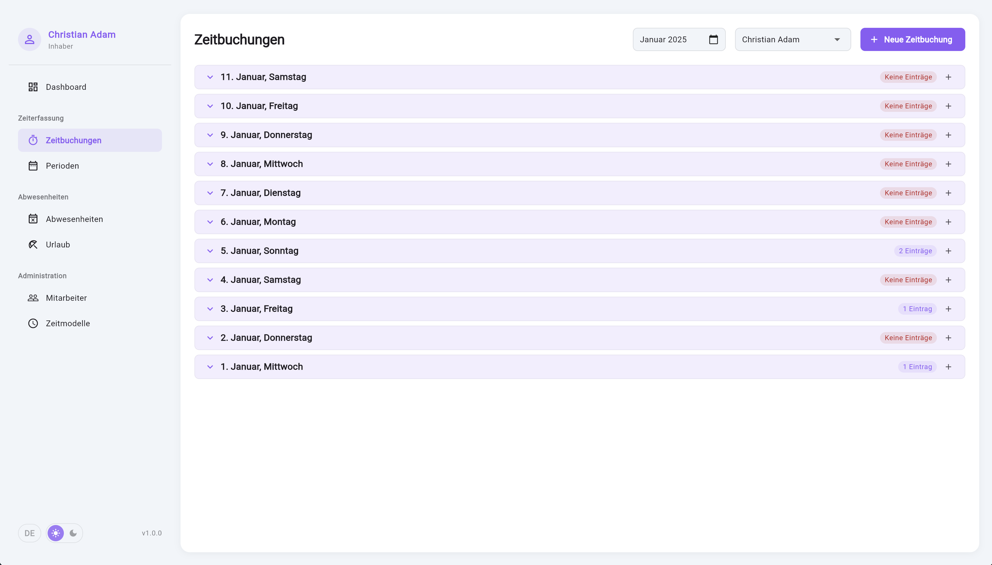 Einfache Zeiterfassung